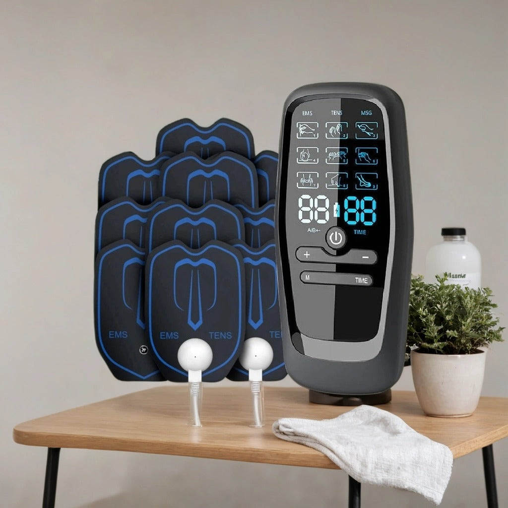Electric TENS & EMS Muscle Stimulator | 6 Massage Modes, 19 Intensity Levels, USB Rechargeable Pain Relief Therapy for Back, Neck, Legs & Arms 10 Pads