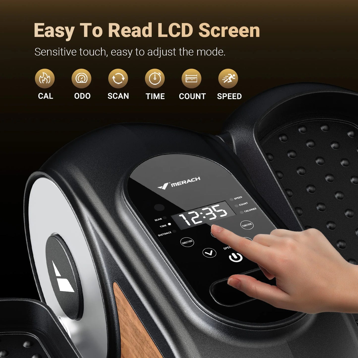 Under-Desk Elliptical Machine | Quiet Seated Pedal Exerciser for Home & Office | 12 Speeds, Remote Control, Compact Plug-In Design