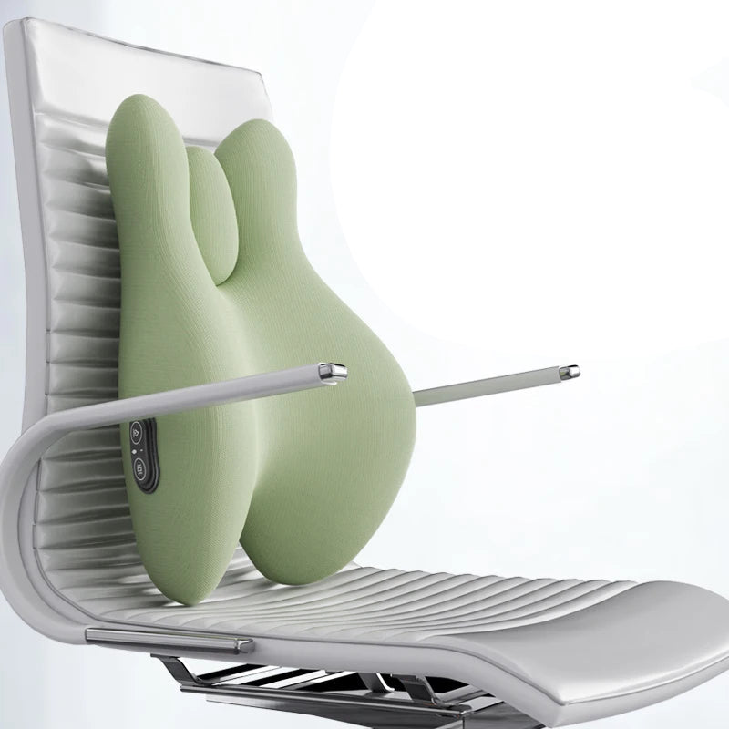 Lumbar Support Pillow for Office Chair | Memory Foam Back Support Cushion with Heat and Vibration | Car and Seat Support