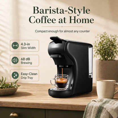 4-in-1 Capsule Coffee Machine | Compatible with Nespresso Original, K-Cup and Dolce Gusto Pods plus Ground Coffee, 19-Bar Hot/Cold