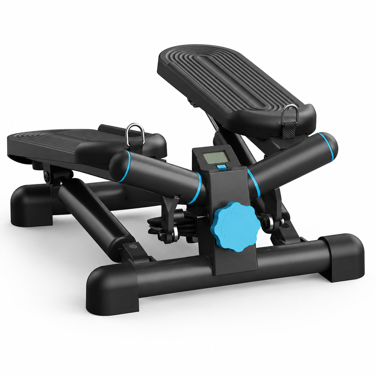 Hydraulic Mini Twist Stepper with LCD Monitor | 38° Side-to-Side Motion, Quiet Resistance, 330 lb Capacity & Compact 1.36 sq ft Design Black