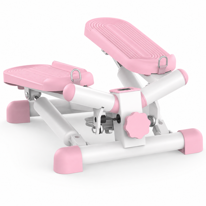 Hydraulic Mini Twist Stepper with LCD Monitor | 38° Side-to-Side Motion, Quiet Resistance, 330 lb Capacity & Compact 1.36 sq ft Design Pink